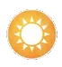 Logo with a sun icon on an orange background