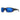 Black sunglasses with blue lenses on a white background