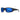 Sunglasses with blue lenses and black frame on a white background
