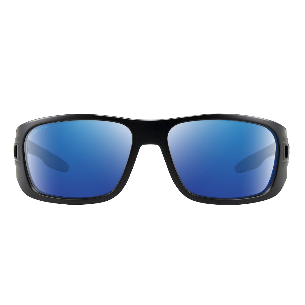 CRATER matte Black Sunglasses blue mirror by NINES Optics 