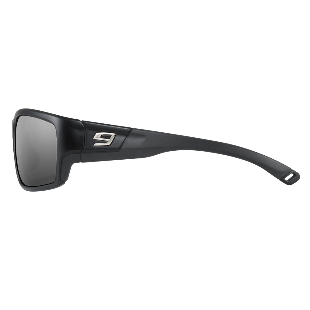 SUPERIOR sunglasses by NINES Optics Matte black frame with silver mirror side view