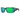 Nines sport sunglasses with a matte black frame, tortoiseshell temple tips, and vibrant green-to-blue mirrored lenses, shown on a solid white background.